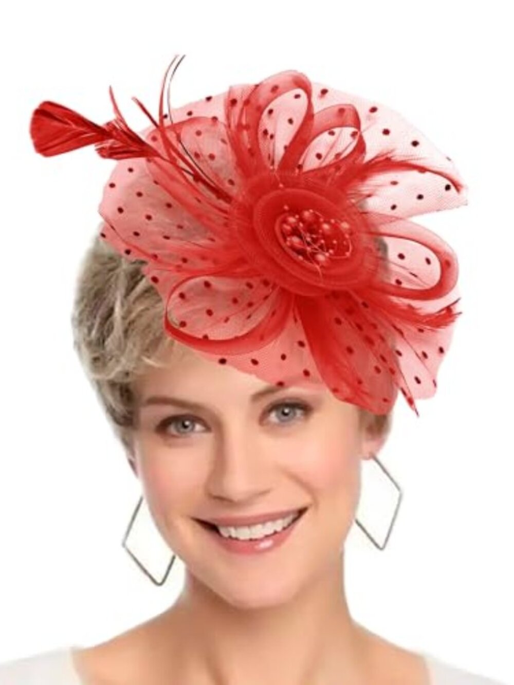 Hat Women Tea Party Headband Flower Cocktail Mesh Feathers Hair Clip Kentucky‎